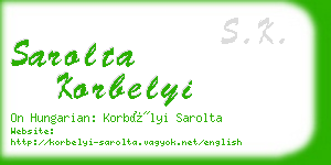 sarolta korbelyi business card